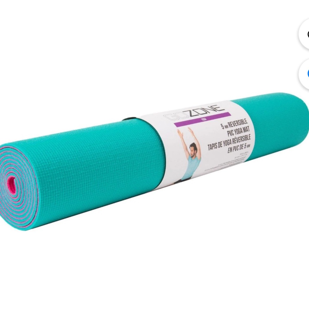 GoZone 5mm Reversible PVC Yoga Mat - 2 Colours Available